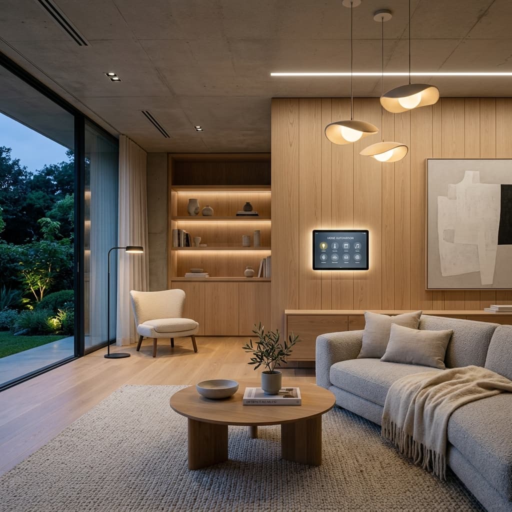 Minimal smart home living room